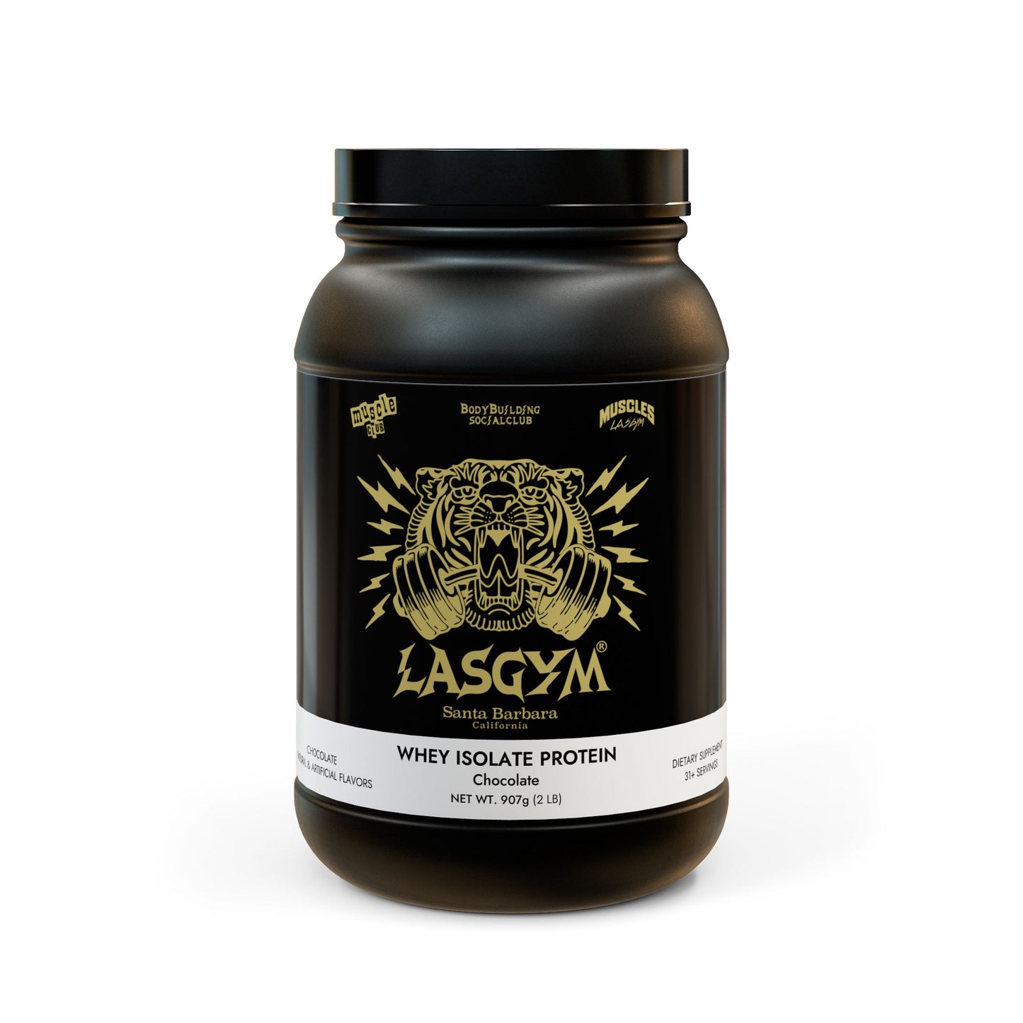 Lasgym® Whey Isolate Chocolate Protein (907g, 2lb)