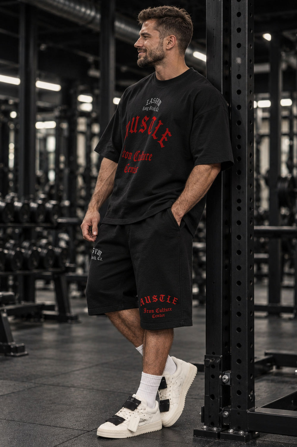Golden Era This is War Black Oversized Shorts