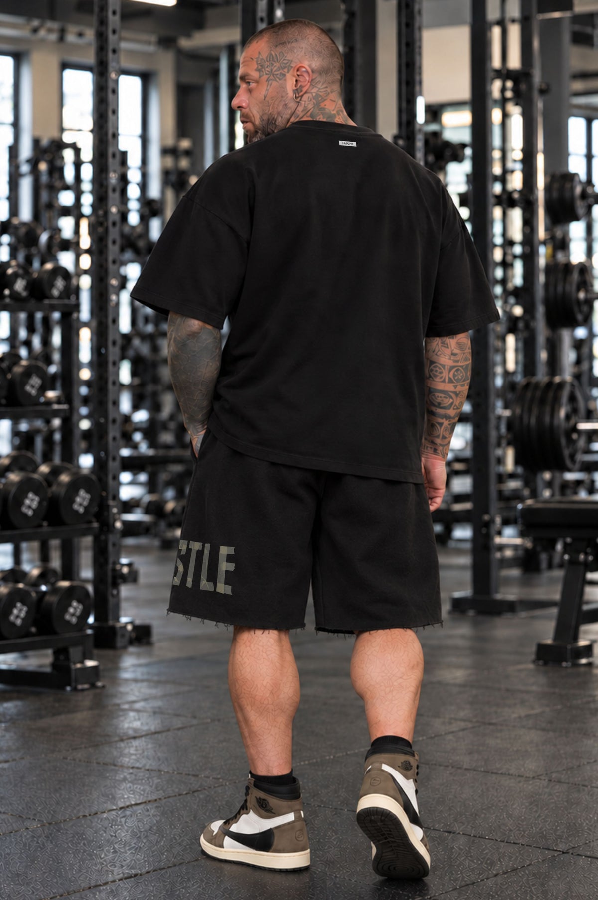 Golden Era This is War Black Oversized Shorts