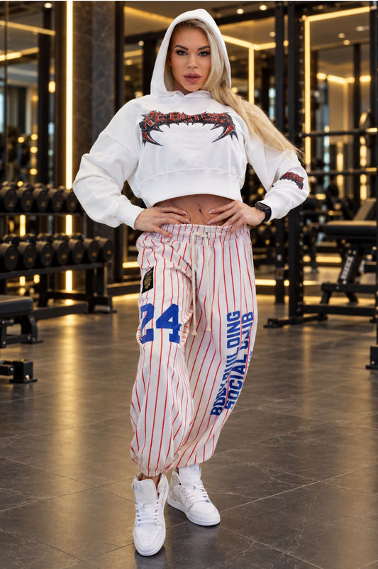Relentless Metallic Oversized Cropped Hoodie