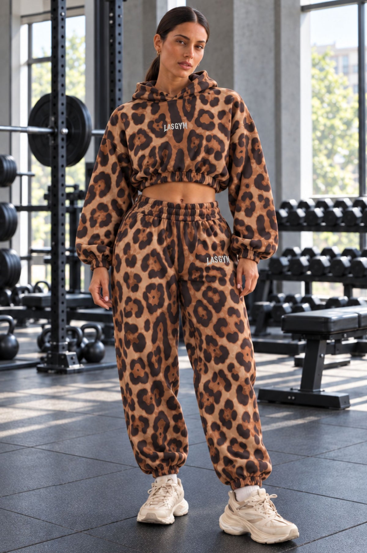 Relentless Metallic Oversized Cropped Hoodie