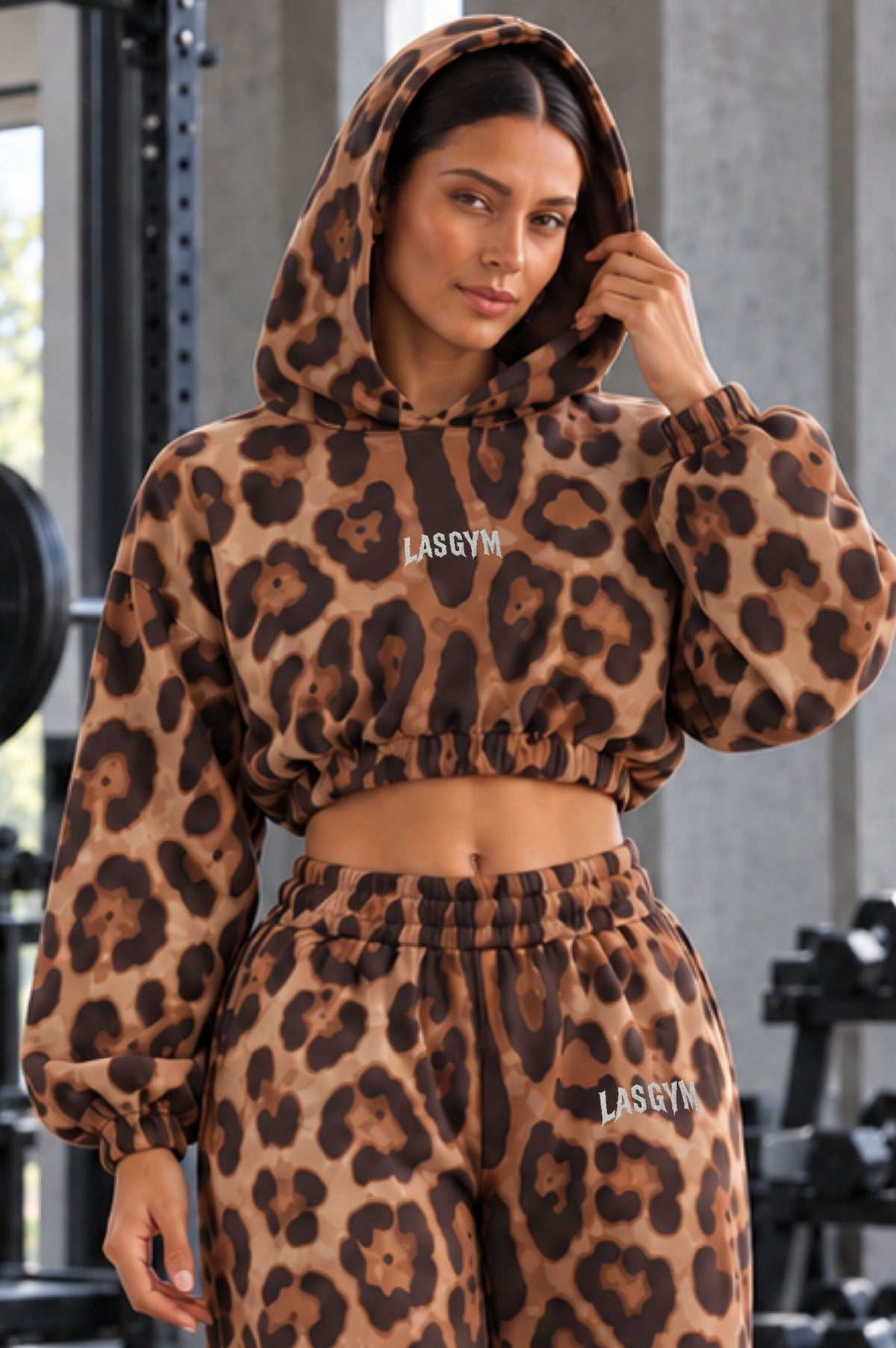 Relentless Metallic Oversized Cropped Hoodie