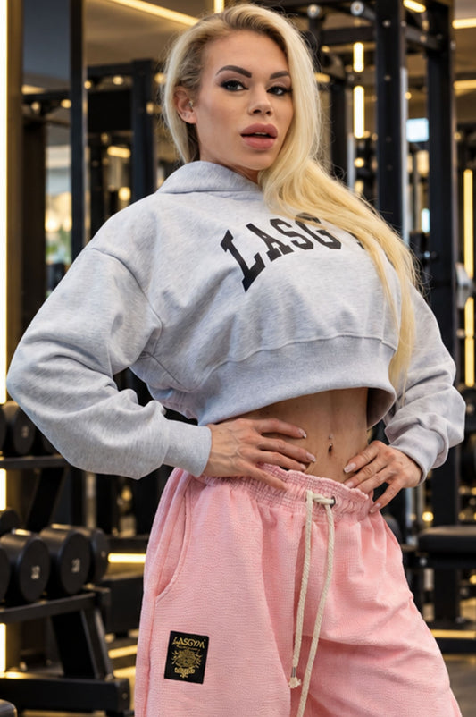 Relentless Metallic Oversized Cropped Hoodie