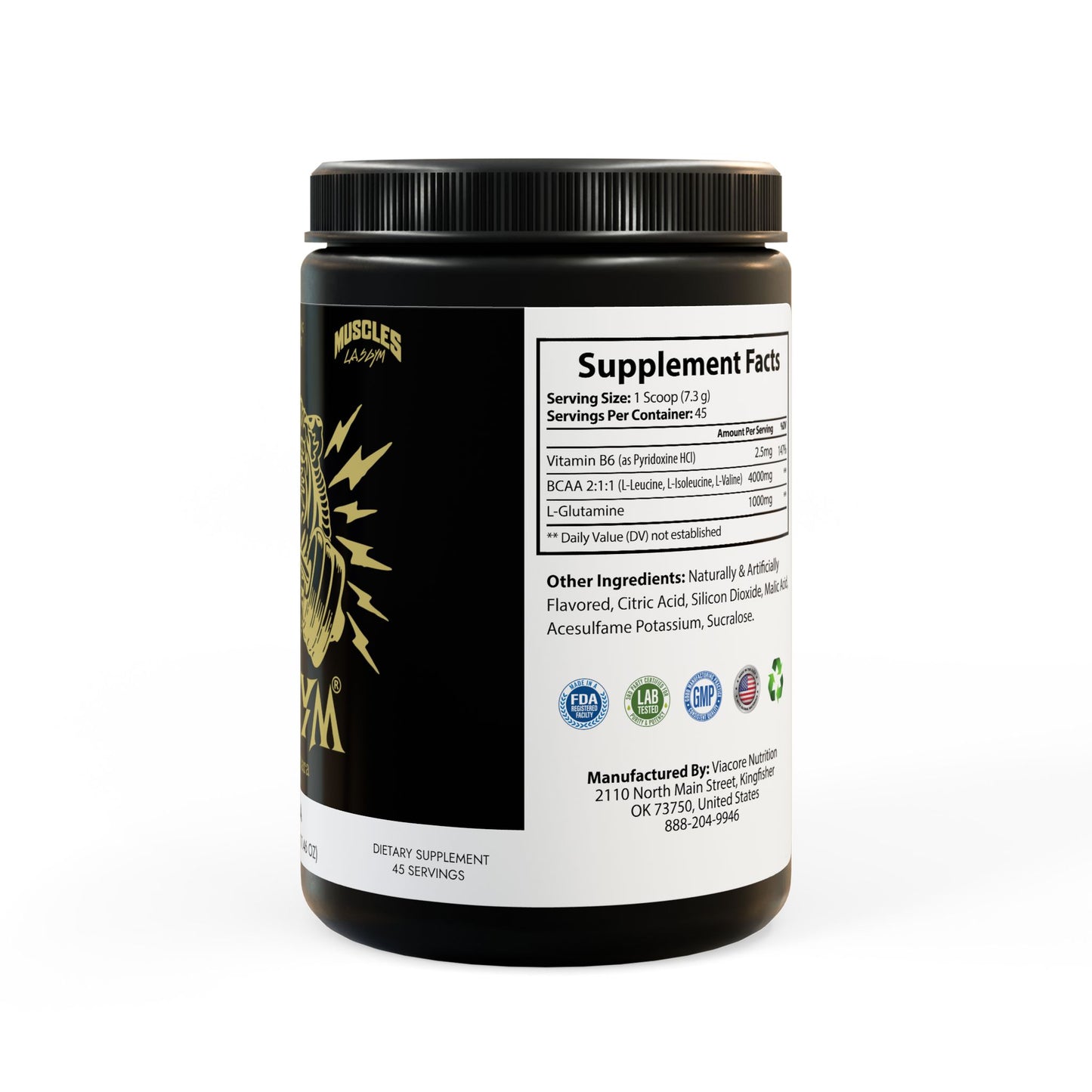 Lasgym® BCAA Supplement, Watermelon (325g, 11.46oz, 45 servings)
