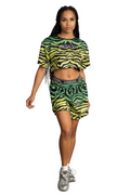 QUINN ZEBRA GREEN SHORTS 