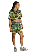 CROP T-SHIRTS KENDALL GREEN ZEBRA 