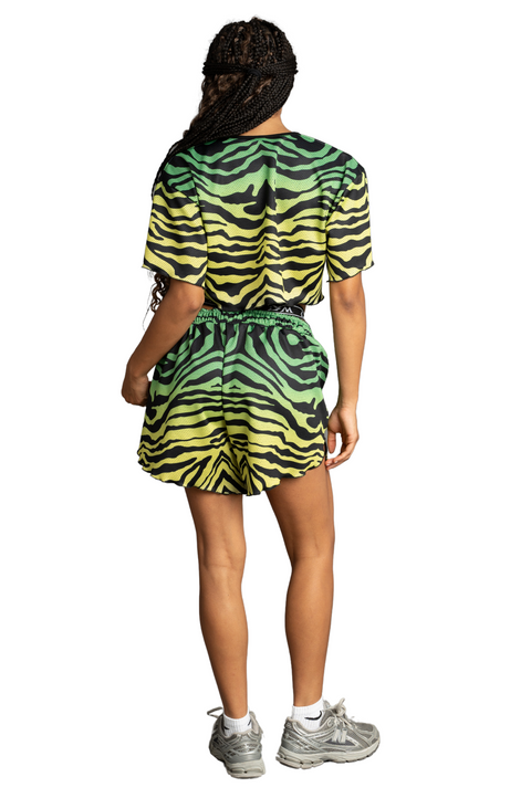 QUINN ZEBRA Green Shorts