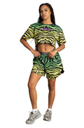 CROP T-SHIRTS KENDALL GREEN ZEBRA 