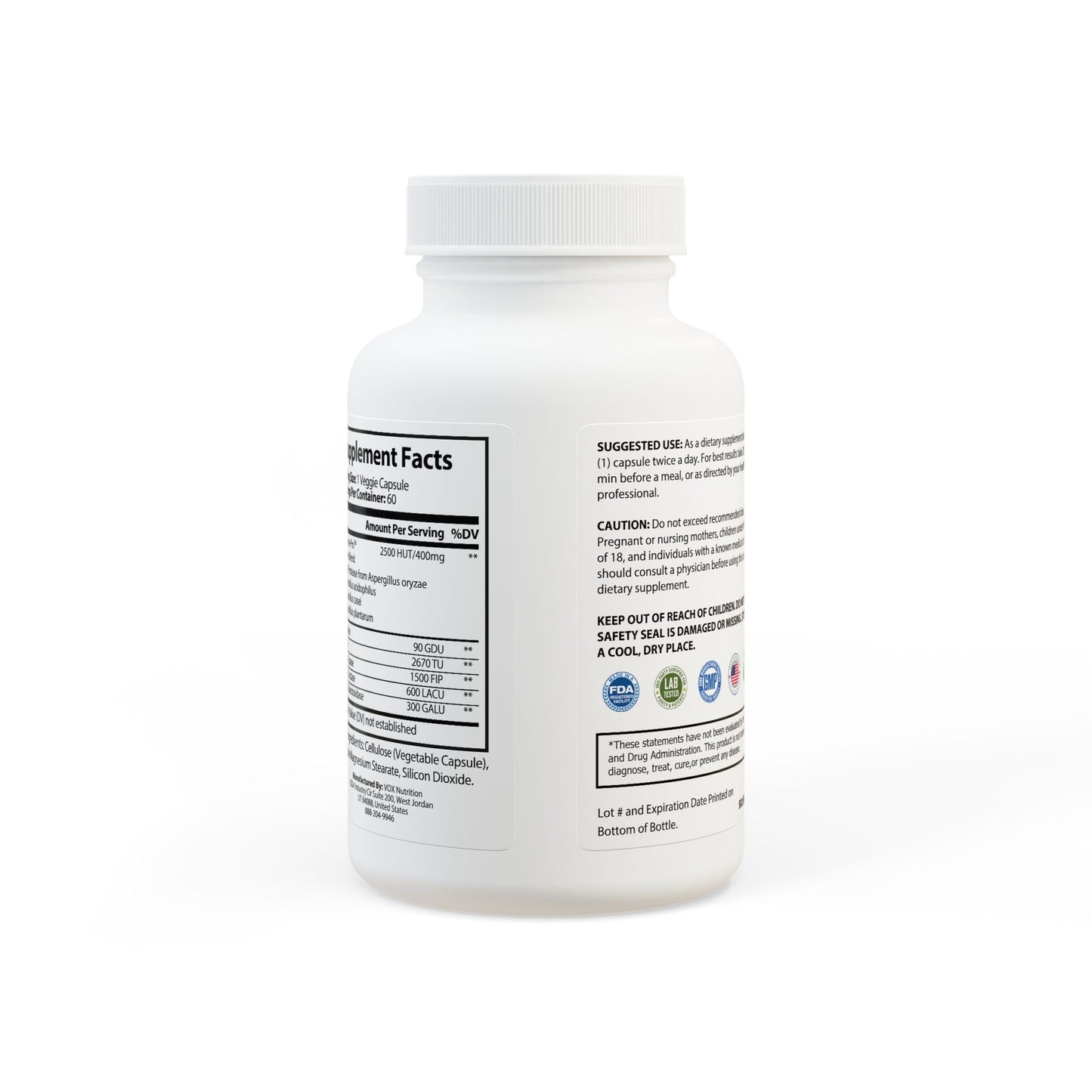 Lasgym® Digestive Enzyme Blend Supplement (60 Capsules)