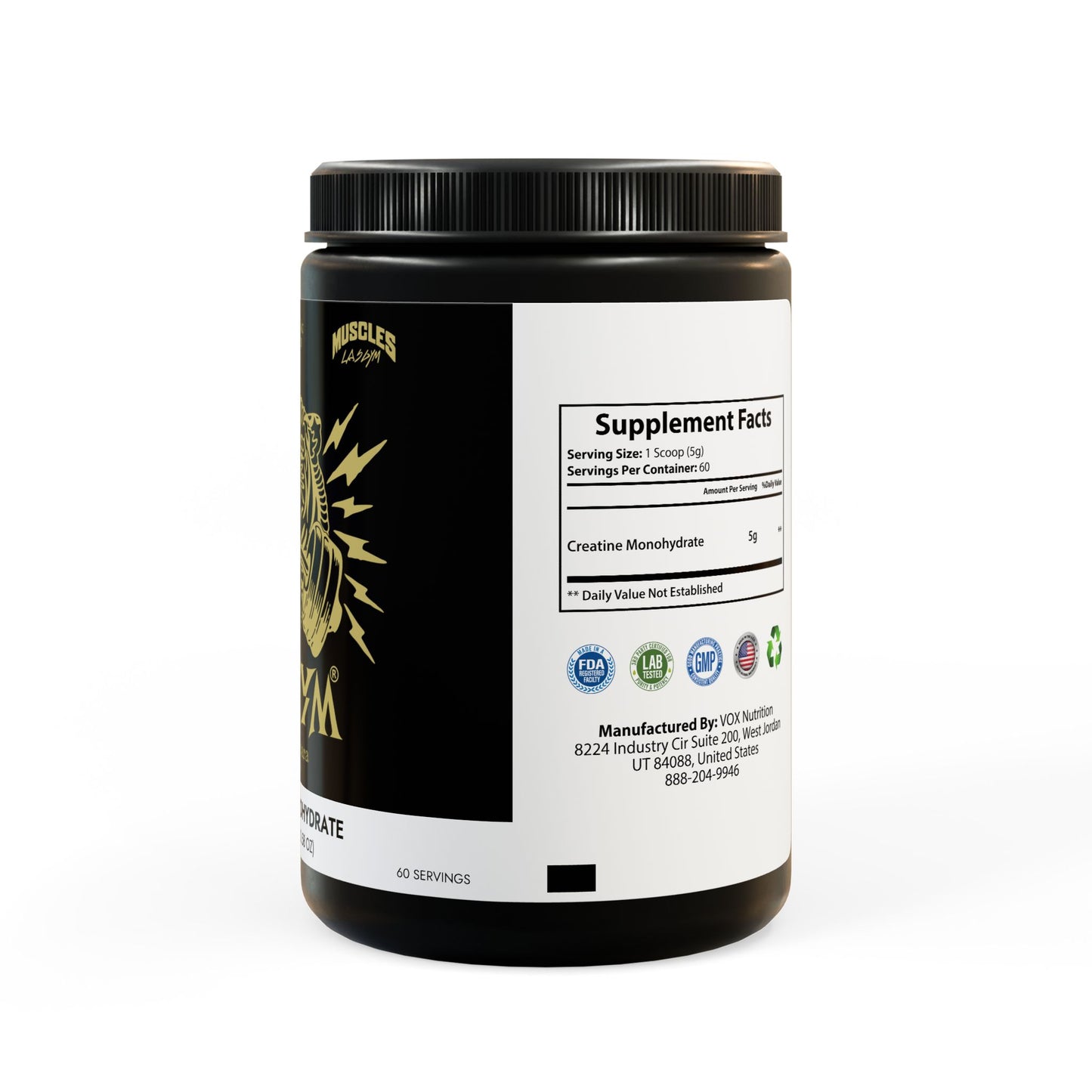 Lasgym® Creatine Monohydrate Supplement (300g, 10.58oz)