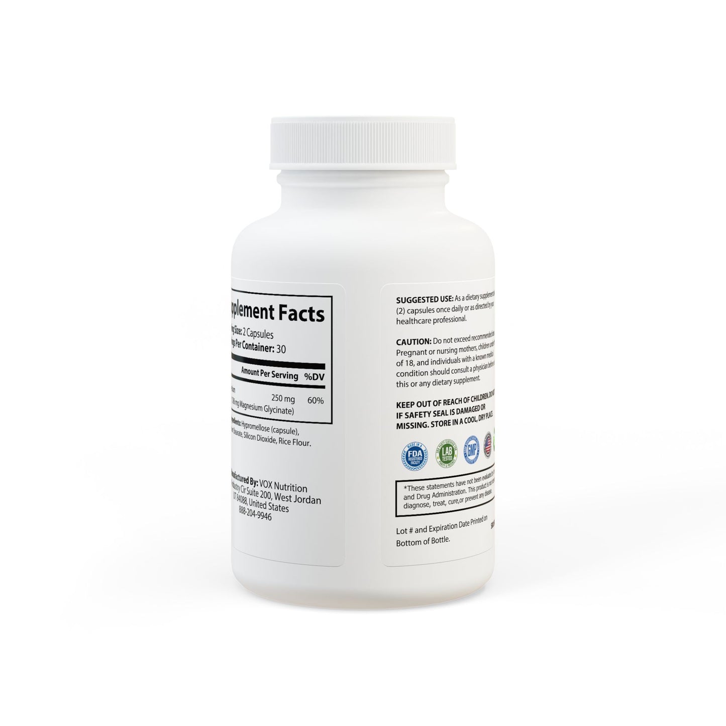 Lasgym® Magnesium Glycinate Supplement (60 Capsules)