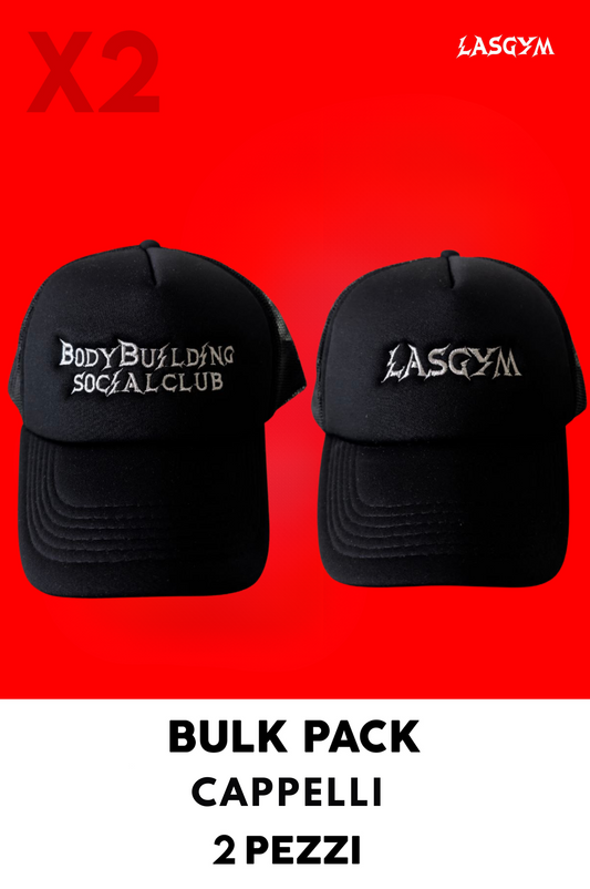 Bulk Pack Cappello Lasgym e Cappello Bodybuilding Social Club