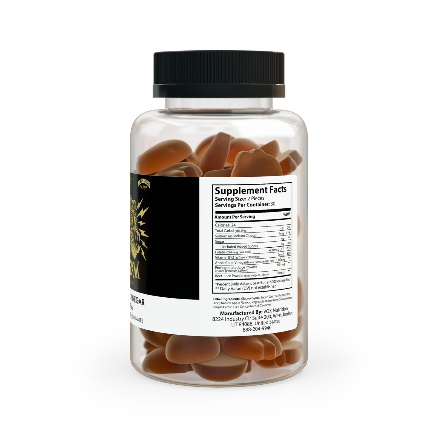 Lasgym® Apple Cider Vinegar Gummies (60 Gummies)