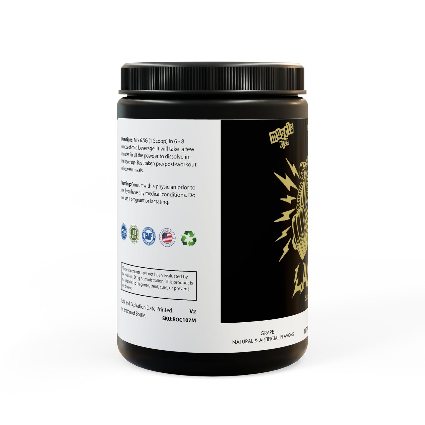 Lasgym® BCAA Supplement, Grape (325g, 11.46oz, 50 servings)
