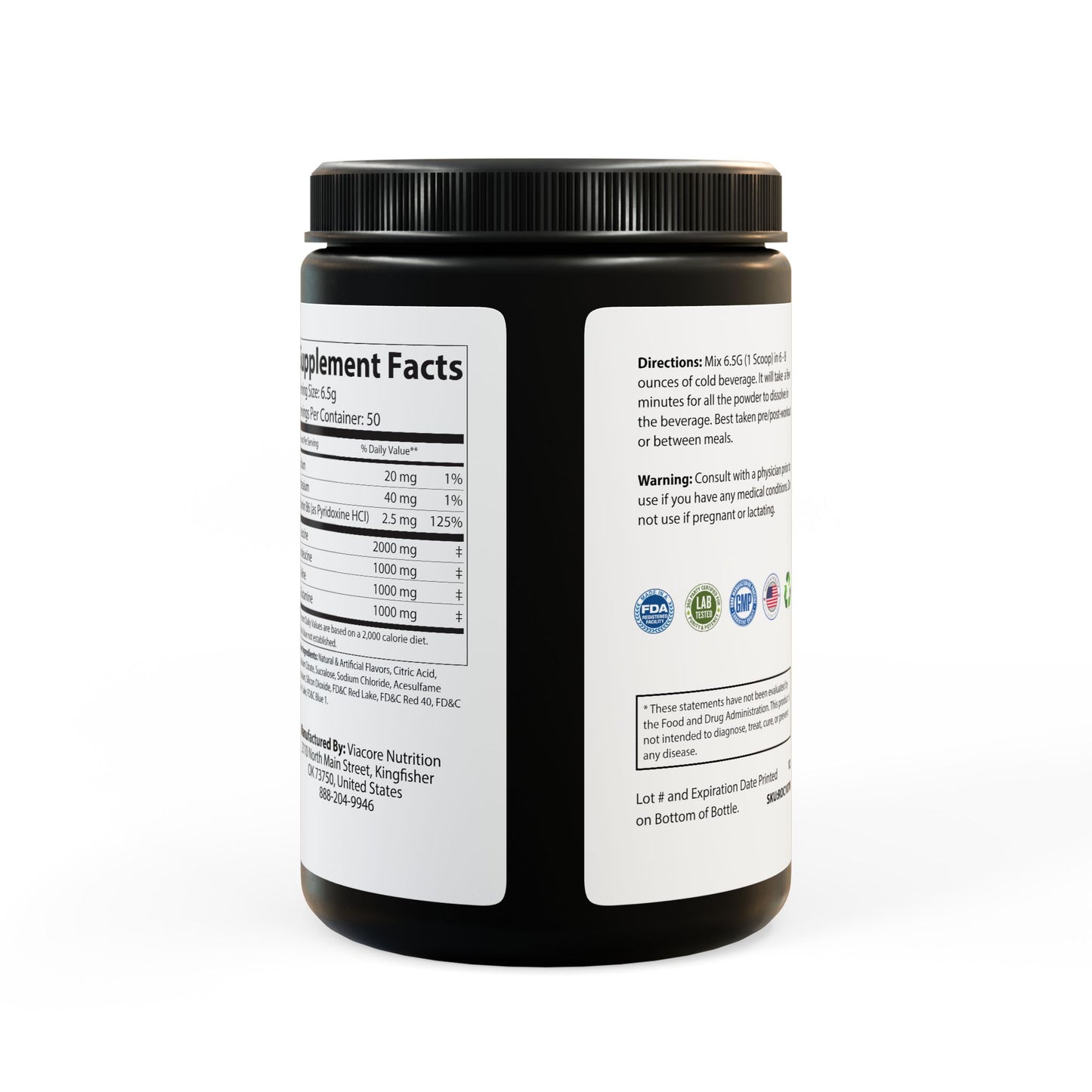Lasgym® BCAA Supplement, Grape (325g, 11.46oz, 50 servings)