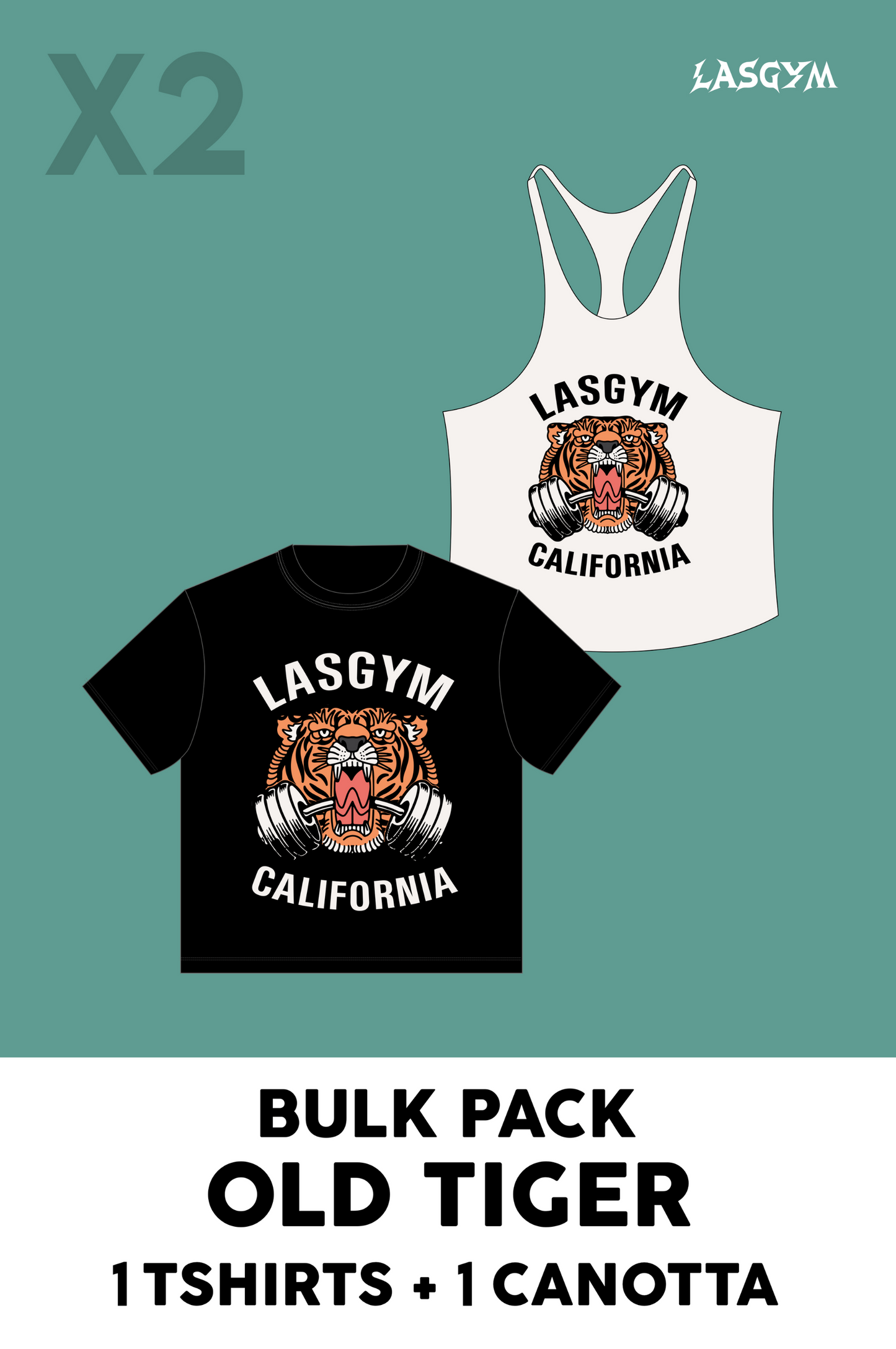 Bulk Pack 1 CAMISETA OVERSIZE + 1 CAMISETA TIGRE OLD TIGER