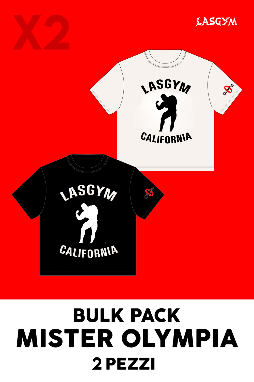 Bulk Pack 2 CAMISETA OVERSIZE MR OLYMPIA CHAMPION GUEST EDITION UNISEX