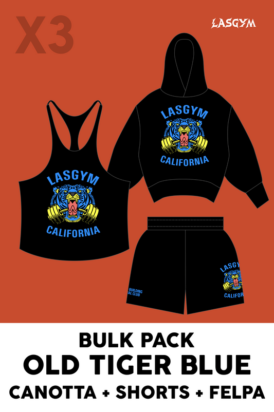 Bulk Pack 1 TANK TOP + 1 SUDADERA + 1 SHORT OLD TIGER AZUL