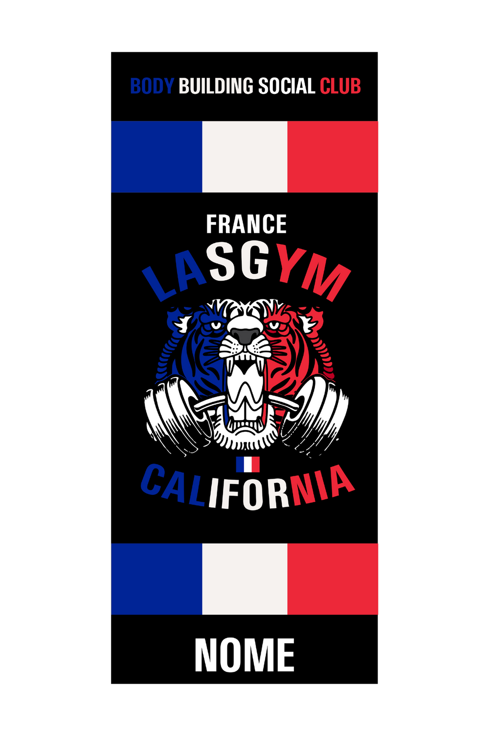 GYM TOWEL OLD TIGER NATIONS FRANCE (PERSONALIZZABILE)