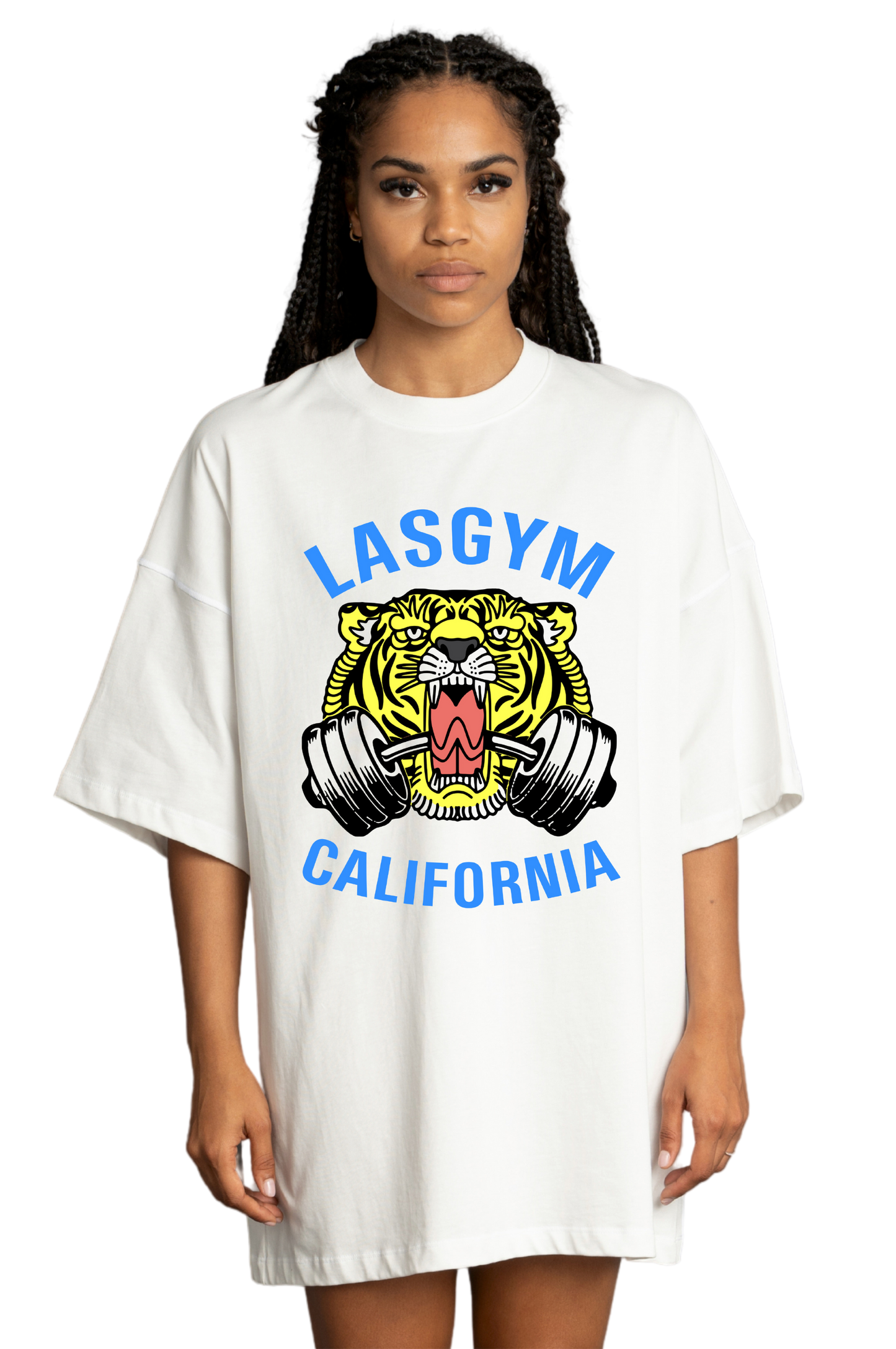 Camiseta oversize OLD TIGER AZUL UNISEX