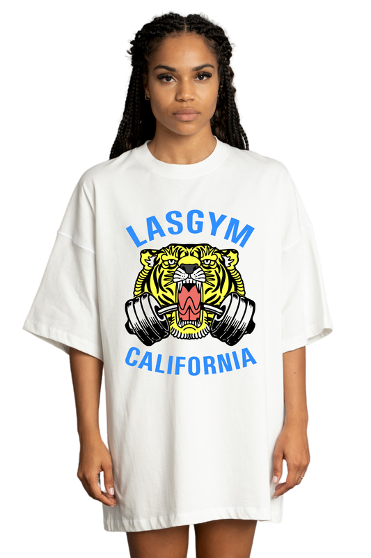 Camiseta oversize OLD TIGER AZUL UNISEX