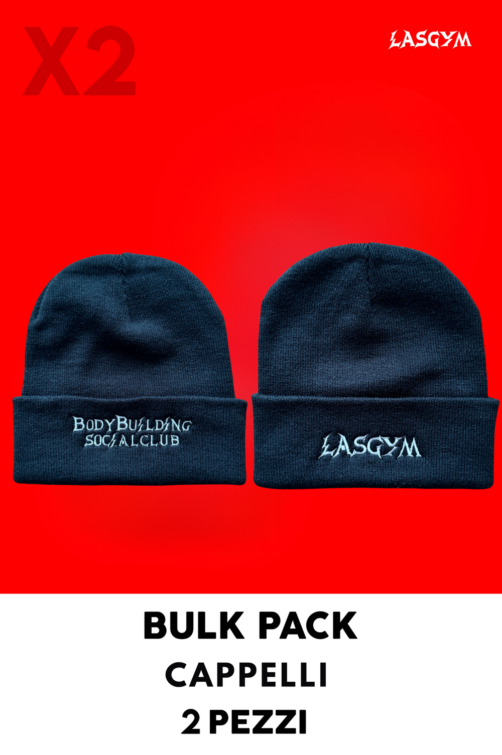 Bulk Pack Cappello Lasgym e Cappello Bodybuilding Social Club