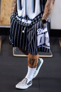 Performance Pinstripe Oversized Shorts