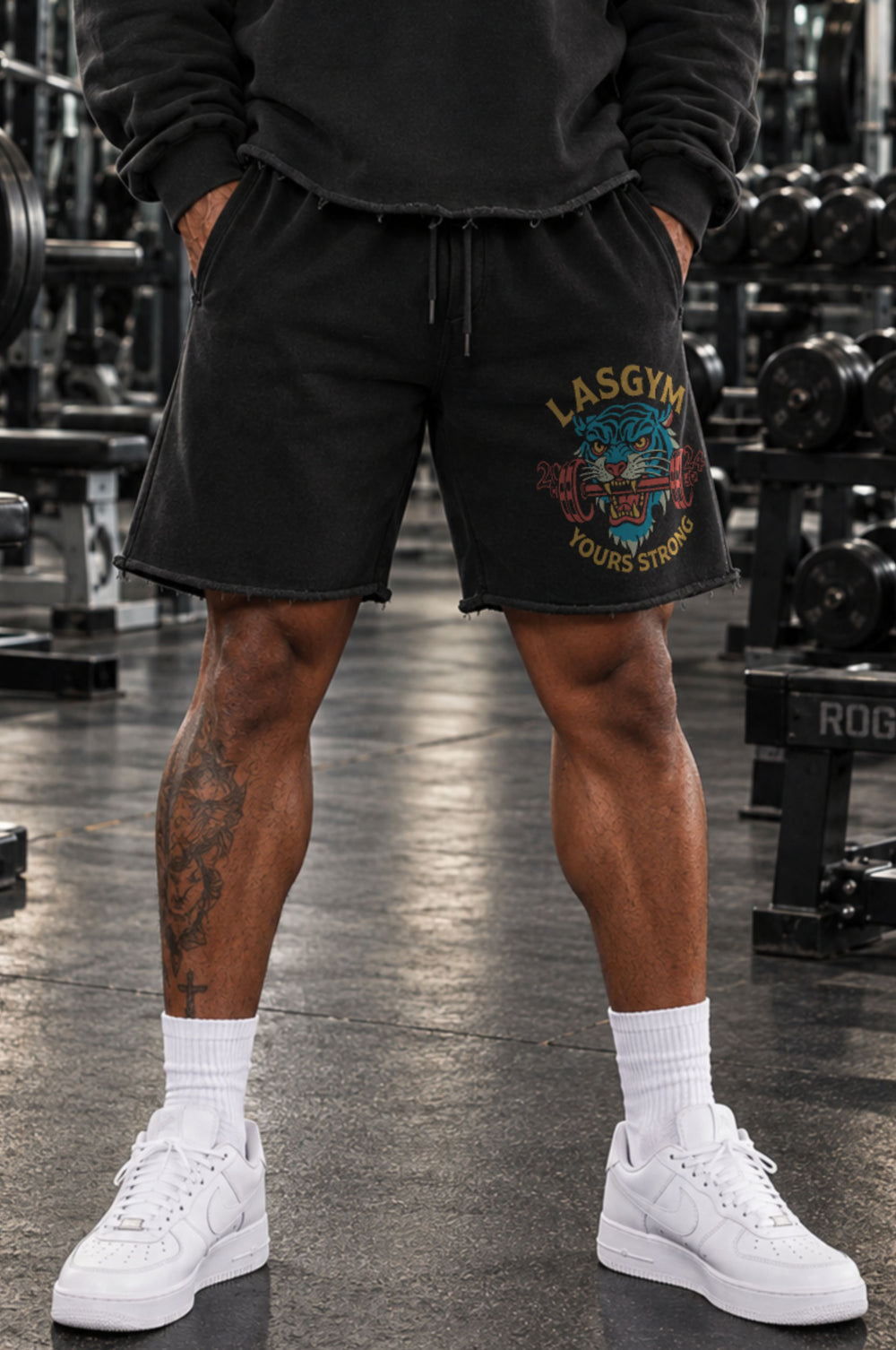 Golden Era This is War Black Oversized Shorts