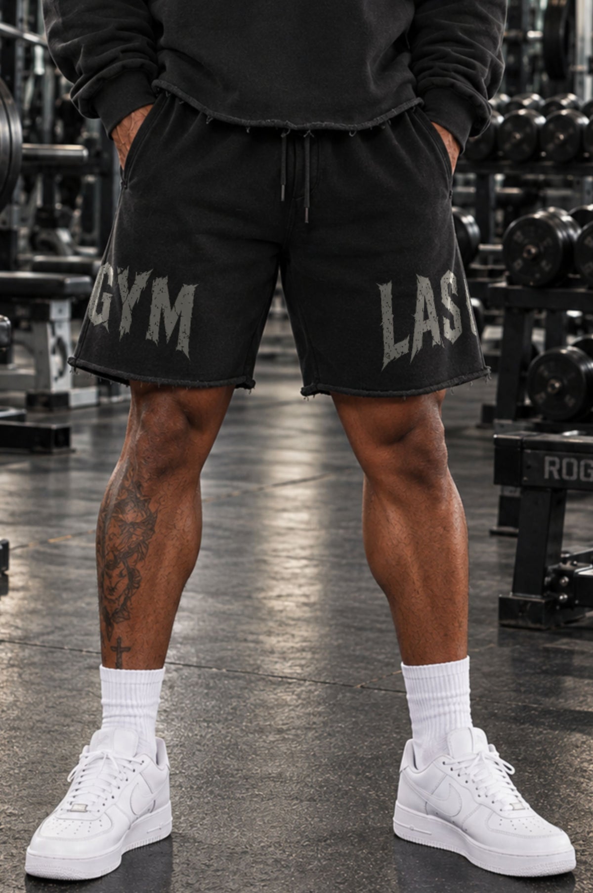 Golden Era This is War Black Oversized Shorts