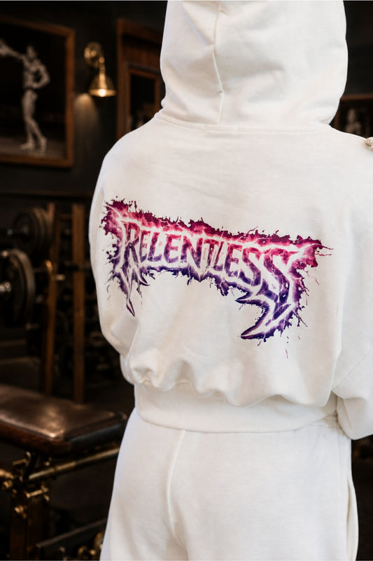 Relentless Metallic Oversized Cropped Hoodie