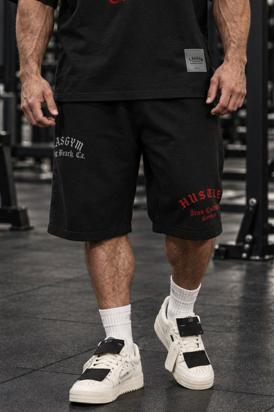 Golden Era This is War Black Oversized Shorts