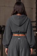 Relentless Metallic Oversized Cropped Hoodie