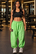 Pantalone Over Velluto W Lime