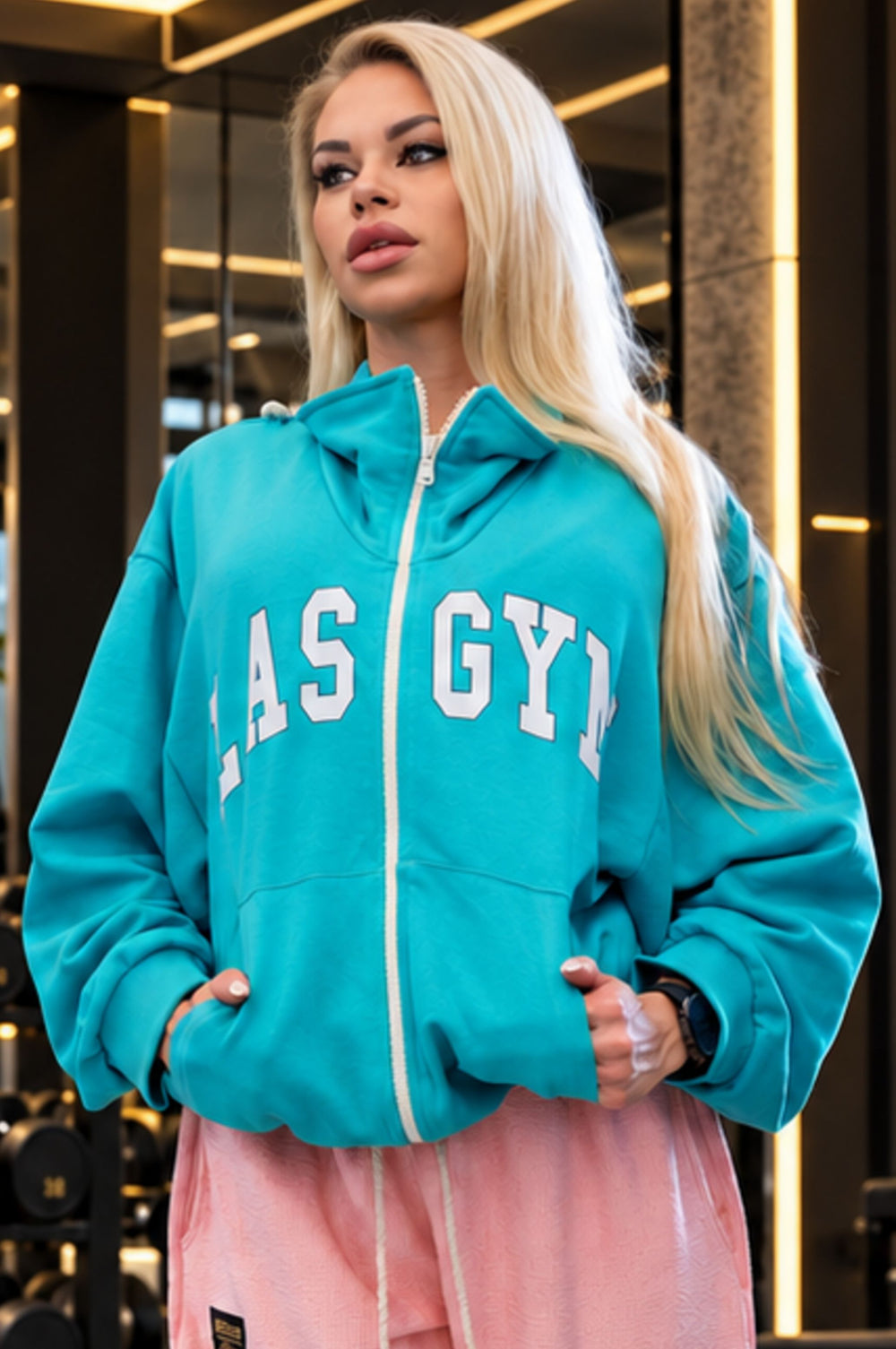 Relentless Metallic Oversized Cropped Hoodie
