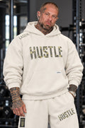 Felpa Over Cappuccio Premium Hustle Tape Wht