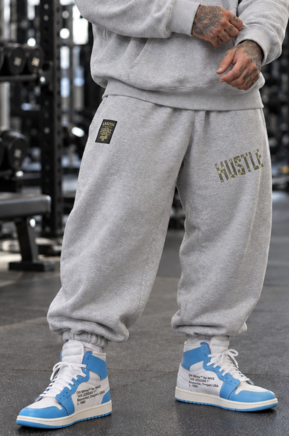 Pantalone Over Man Premium Hustle Oblique Tape Gry