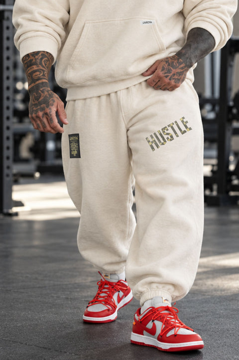 Pantalone Over Man Premium Hustle Oblique Tape Wht