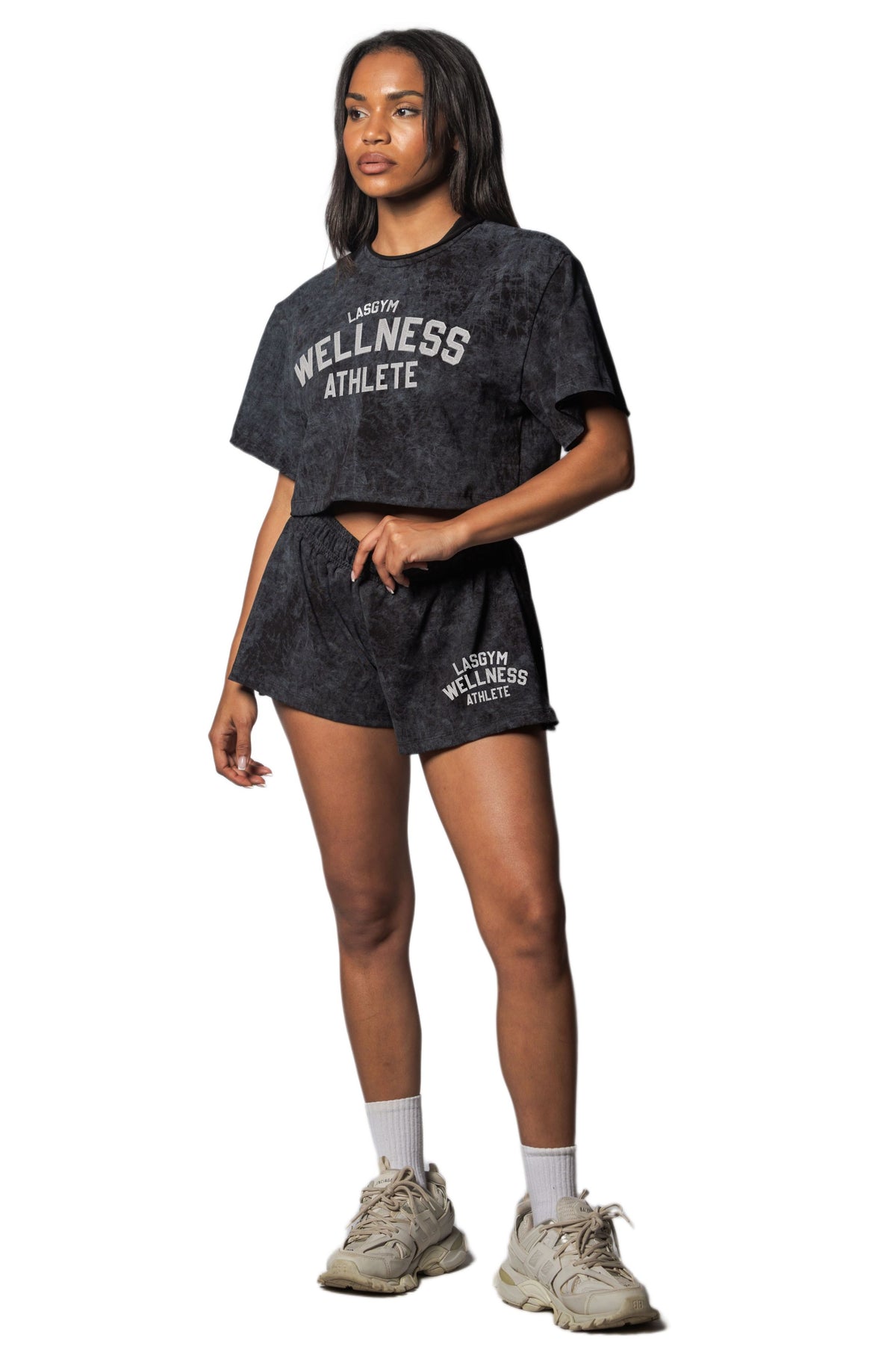 T-shirt Crop Delavè Wellness Athlete Black