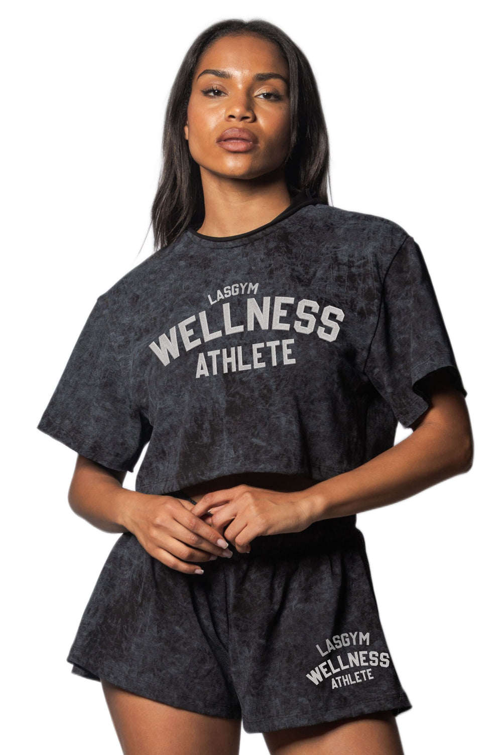 T-shirt Crop Delavè Wellness Athlete Black