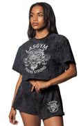 T-shirt Crop Delavè Your Strong Nero